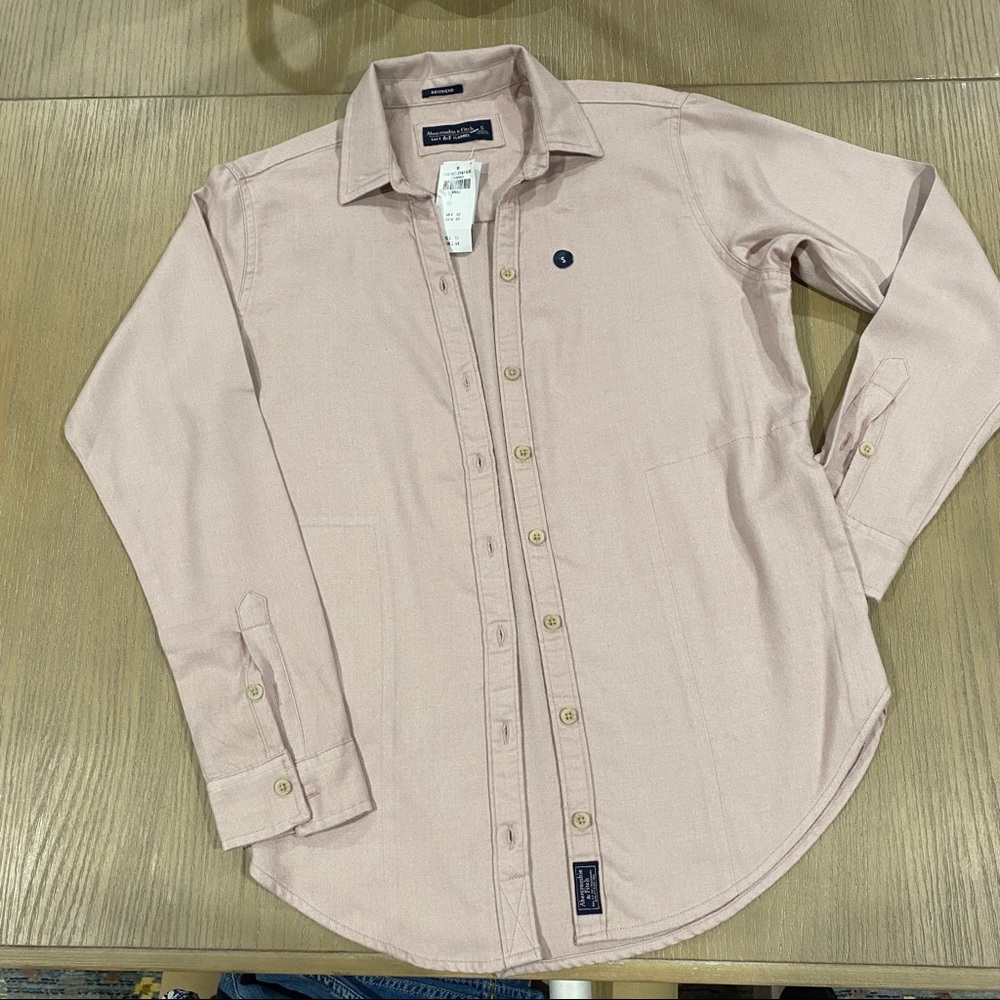 Abercrombie Boyfriend Flannel in Blush